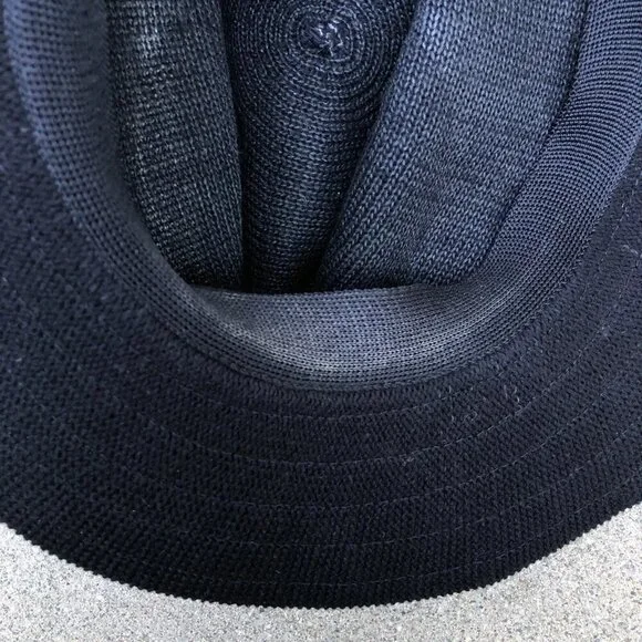 Women's Knit Sun Hat Fedora Women's Black Packable Travel Cap Cotton Blend - Picture 6 of 9